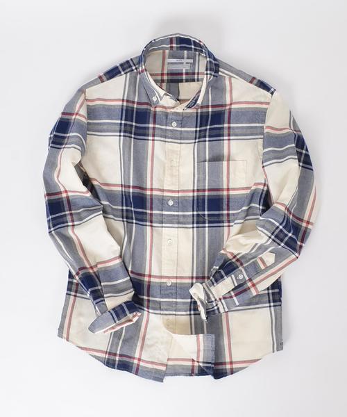 SHIPS(シップス)の「SC: 17FW ペルヴィアン ピマ/オックスフォード ボタンダウンシャツ■(シャツ/ブラウス・メンズ・ホワイト/ライトホワイト/レッド/ネイビー/ベージュ/オリーブ・SMALL/LARGE/MEDIUM/X-LARGE)」の3枚目の写真