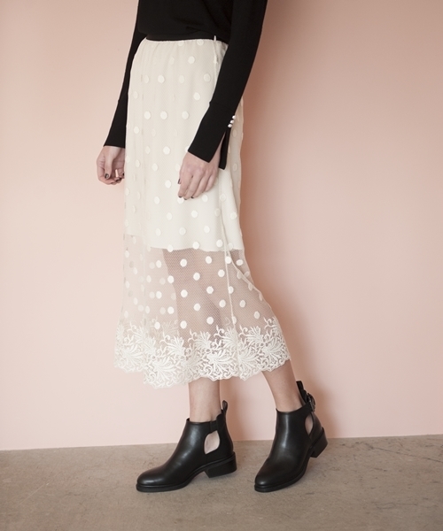 Banner Barrett（バナーバレット）の「TULE LACE SKIRT       （スカート・レディース・キナリ/ブラック・38）」の2枚目の写真