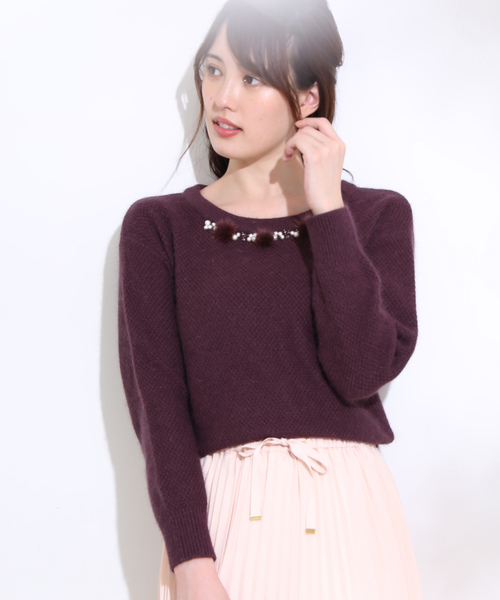 JILL by JILLSTUART - ジルバイ♡アンゴラビジューニット JILL by JILL STUART（ジルバイジルスチュアート）の「アンゴラ