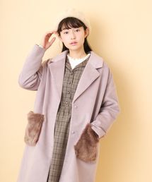 OLIVE des OLIVE | フェイクファーポケットチェスターコート(その他アウター)