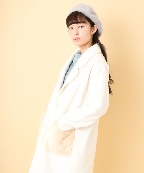 OLIVE des OLIVE（オリーブデオリーブ）の「フェイクファーポケットチェスターコート（その他アウター・レディース・グレー/オフホワイト/ラベンダー/キャメル・FREE）」の11枚目の写真