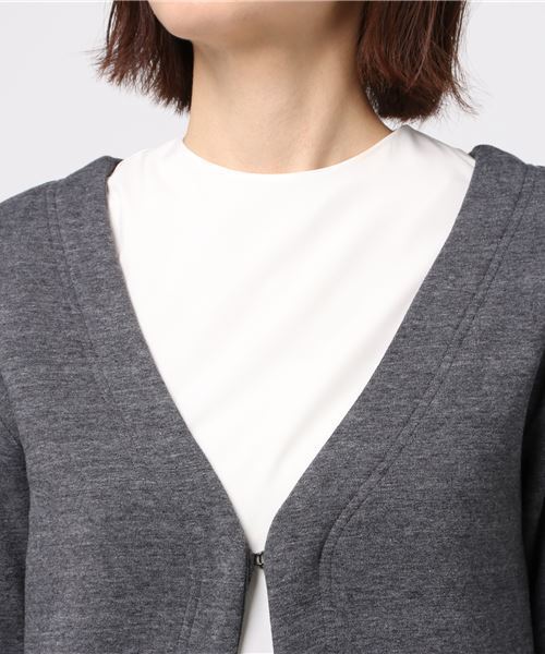 KOBE LETTUCE（コウベレタス）の「あったか発熱裏起毛シリーズ『ぬくまる』！[ショート/ロング丈]軽量Vネックインナーカーディガン/レディースアウター[K707]神戸レタス（カーディガン/ボレロ・レディース・ホワイト系その他/ブラック系その他/グレー系その他/ベージュ系その他/グリーン系その他/レッド系その他/ホワイト系その他2/ベージュ系その他2/グリーン系その他2/レッド系その他2/グレー系その他2/ブラック系その他2・FREE）」の16枚目の写真