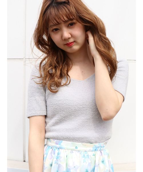 dazzlin（ダズリン）の「ミニシャギーニットトップス（ニット/セーター・レディース・ピンク/オレンジ/イエロー/ライトブルー・FREE）」の2枚目の写真