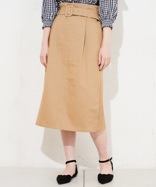 natural couture（ナチュラルクチュール）の「ベルト付きチノゆるタイト（スカート・レディース・ベージュ/ネイビー/ピンク/チェック・FREE）」の17枚目の写真