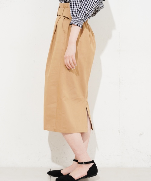 natural couture（ナチュラルクチュール）の「ベルト付きチノゆるタイト（スカート・レディース・ベージュ/ネイビー/ピンク/チェック・FREE）」の10枚目の写真