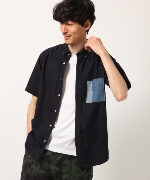 GLOBAL WORK（グローバルワーク）の「ピンＯＸポケカエシャツ半袖/790242（シャツ/ブラウス・メンズ・ホワイト/ネイビー/ライトブルー/ミント・SMALL/MEDIUM/LARGE/X-LARGE）」の4枚目の写真