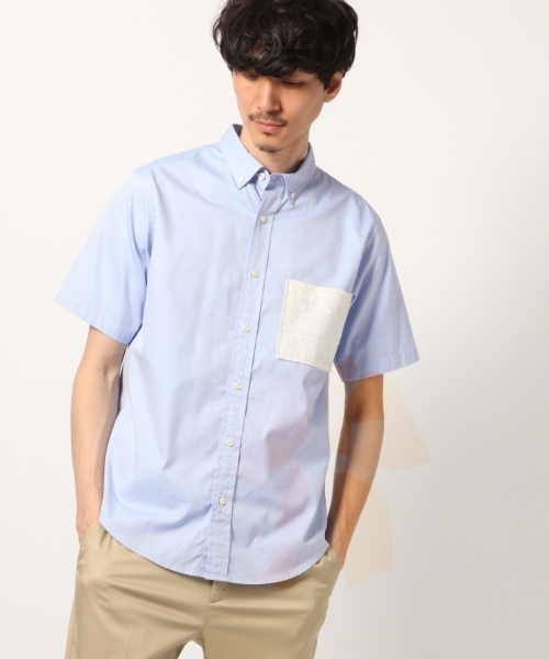 GLOBAL WORK（グローバルワーク）の「ピンＯＸポケカエシャツ半袖/790242（シャツ/ブラウス・メンズ・ホワイト/ネイビー/ライトブルー/ミント・SMALL/MEDIUM/LARGE/X-LARGE）」の3枚目の写真
