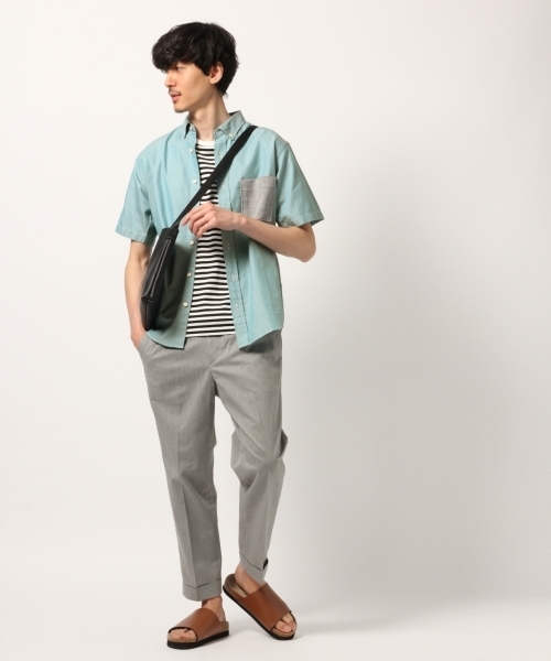 GLOBAL WORK（グローバルワーク）の「ピンＯＸポケカエシャツ半袖/790242（シャツ/ブラウス・メンズ・ホワイト/ネイビー/ライトブルー/ミント・SMALL/MEDIUM/LARGE/X-LARGE）」の9枚目の写真