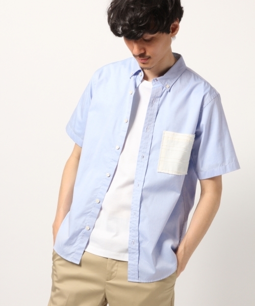 GLOBAL WORK（グローバルワーク）の「ピンＯＸポケカエシャツ半袖/790242（シャツ/ブラウス・メンズ・ホワイト/ネイビー/ライトブルー/ミント・SMALL/MEDIUM/LARGE/X-LARGE）」の21枚目の写真