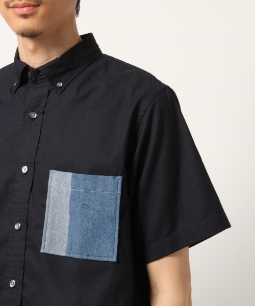 GLOBAL WORK（グローバルワーク）の「ピンＯＸポケカエシャツ半袖/790242（シャツ/ブラウス・メンズ・ホワイト/ネイビー/ライトブルー/ミント・SMALL/MEDIUM/LARGE/X-LARGE）」の6枚目の写真