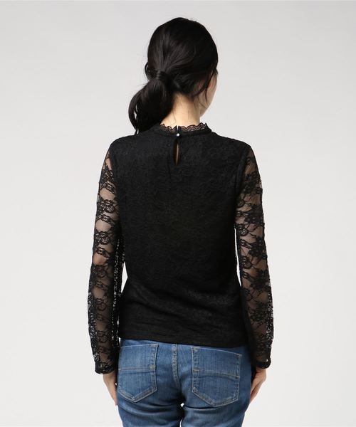 archives（アルシーヴ）の「総レースハイネックプルオーバー（Tシャツ/カットソー・レディース・オフホワイト/ブラック/シルバーグレー・MEDIUM）」の5枚目の写真