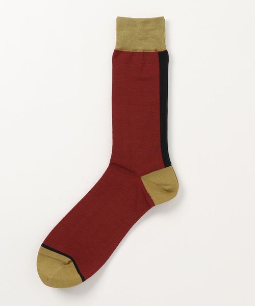 UNITED TOKYO（ユナイテッドトウキョウ）の「ラインブロッキングソックス（ソックス/靴下・メンズ・ブラック/マスタード/バーガンディー/グリーン/オフホワイト・FREE）」の5枚目の写真