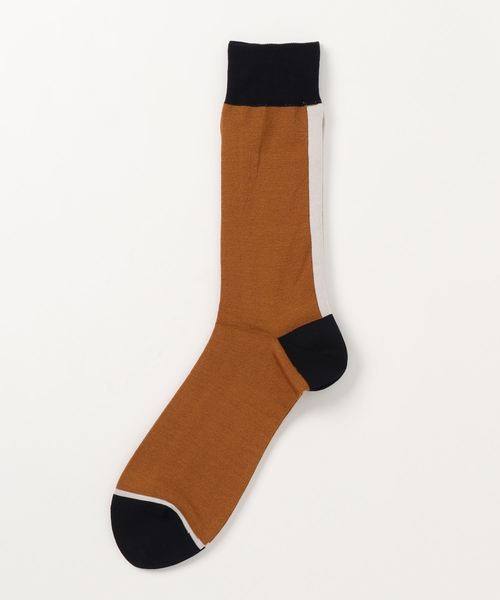 UNITED TOKYO（ユナイテッドトウキョウ）の「ラインブロッキングソックス（ソックス/靴下・メンズ・ブラック/マスタード/バーガンディー/グリーン/オフホワイト・FREE）」の4枚目の写真