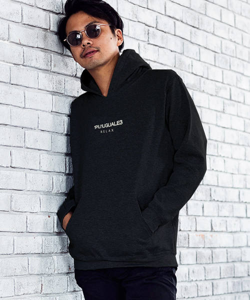 1piu1uguale3 RELAX（ウノピュウノウグァーレトレリラックス）の「1PIU1UGUALE3 RELAX(ウノピゥウノウグァーレトレ)フロントロゴプリントプルオーバーパーカ（パーカー・メンズ・ホワイト/ブラック/ダークグレー/ネイビー/レッド/グレー・MEDIUM/LARGE/X-LARGE/XX-LARGE/SMALL）」の3枚目の写真