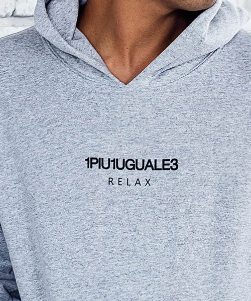 1piu1uguale3 RELAX（ウノピュウノウグァーレトレリラックス）の「1PIU1UGUALE3 RELAX(ウノピゥウノウグァーレトレ)フロントロゴプリントプルオーバーパーカ（パーカー・メンズ・ホワイト/ブラック/ダークグレー/ネイビー/レッド/グレー・MEDIUM/LARGE/X-LARGE/XX-LARGE/SMALL）」の10枚目の写真