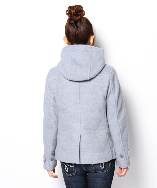 coen（コーエン）の「圧縮ウールフーデッドショートコート（その他アウター・レディース・イエロー/ライトブルー/ネイビー・LARGE/MEDIUM）」の6枚目の写真