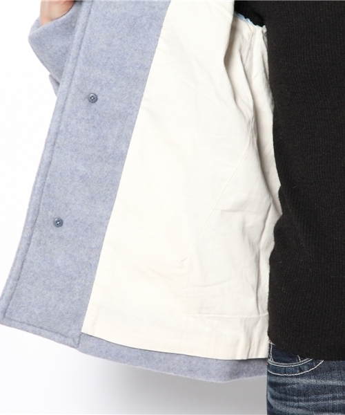 coen（コーエン）の「圧縮ウールフーデッドショートコート（その他アウター・レディース・イエロー/ライトブルー/ネイビー・LARGE/MEDIUM）」の12枚目の写真