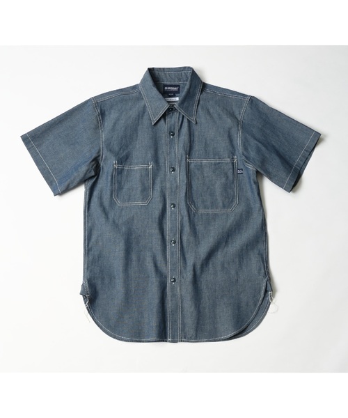 MAGIC NUMBER(マジック ナンバー)の「CHAMBRAY UTILITY WORK SHIRTS S/S(シャツ/ブラウス)」|ブルー