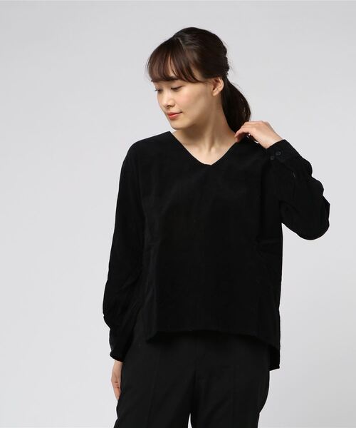 STYLEBLOCK（スタイルブロック）の「コーデュロイボリュームスリーブブラウス（シャツ/ブラウス・レディース・ブラック/ブラウン/バーガンディー・FREE）」の2枚目の写真
