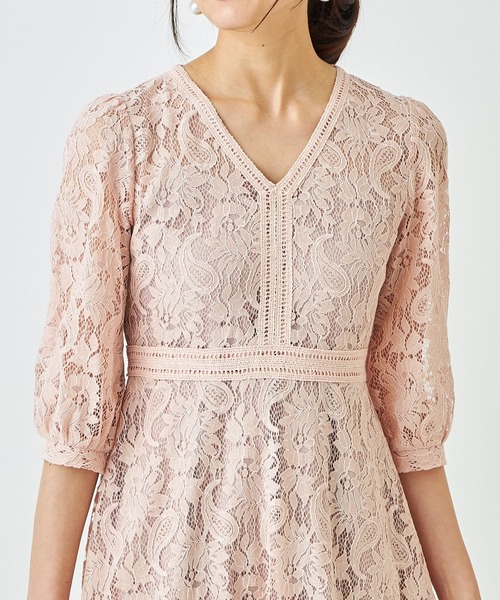 ワンピースレースvネックワンピース ワンピース Nostalgia アンドドットノスタルジア のファッション