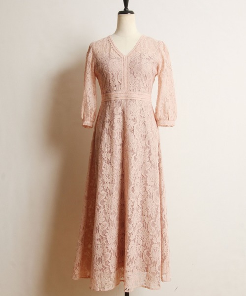 ワンピースレースvネックワンピース ワンピース Nostalgia アンドドットノスタルジア のファッション