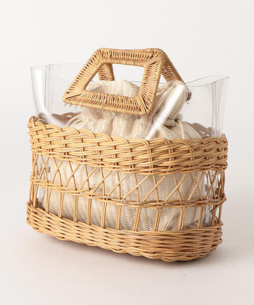 green label relaxing（グリーンレーベルリラクシング）の「FFC PVC コンビ MINI バスケット（かごバッグ・レディース・ナチュラル/ブラウン・FREE）」の13枚目の写真