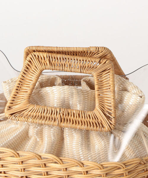 green label relaxing（グリーンレーベルリラクシング）の「FFC PVC コンビ MINI バスケット（かごバッグ・レディース・ナチュラル/ブラウン・FREE）」の3枚目の写真