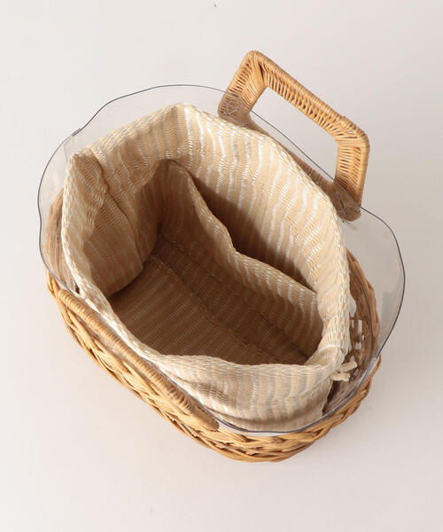 green label relaxing（グリーンレーベルリラクシング）の「FFC PVC コンビ MINI バスケット（かごバッグ・レディース・ナチュラル/ブラウン・FREE）」の7枚目の写真