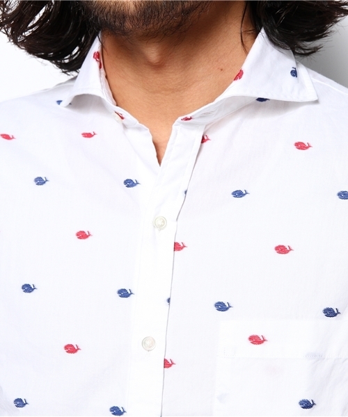 SHIPS（シップス）の「SC: ホエールジャガード セミワイドカラーシャツ（シャツ/ブラウス・メンズ・ホワイト・SMALL/X-LARGE/MEDIUM/LARGE）」の5枚目の写真