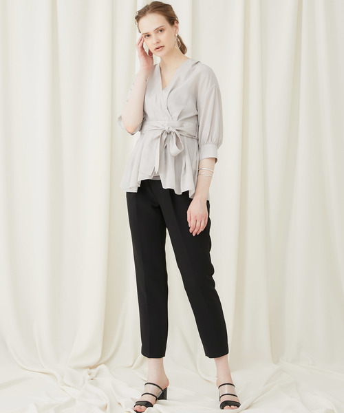 STUDIOUS（ステュディオス）の「【STUDIOUS】テンセルデシン カシュクールブラウス（シャツ/ブラウス・レディース・ベージュ/パープル/オフホワイト・FREE）」の16枚目の写真