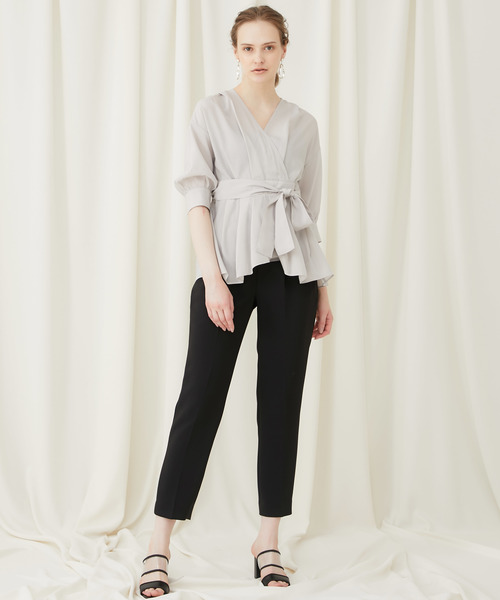 STUDIOUS（ステュディオス）の「【STUDIOUS】テンセルデシン カシュクールブラウス（シャツ/ブラウス・レディース・ベージュ/パープル/オフホワイト・FREE）」の15枚目の写真