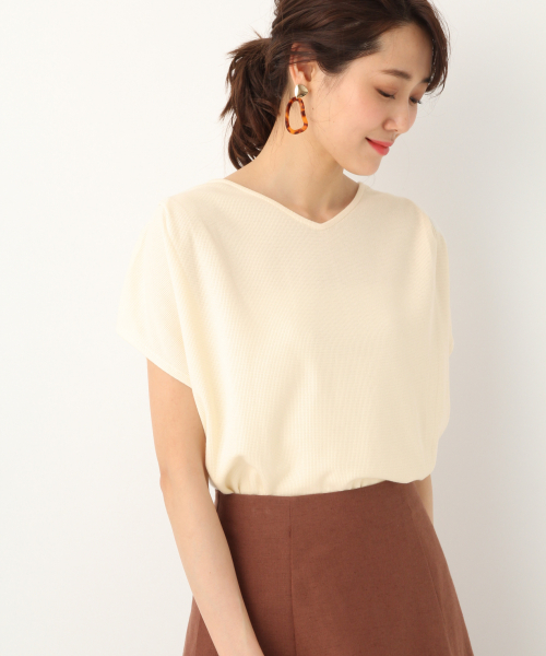 GLOBAL WORK（グローバルワーク）の「ミニワッフルフレンチ/831443（Tシャツ/カットソー・レディース・オフホワイト/ブラウン/その他/ネイビー・MEDIUM/LARGE）」の20枚目の写真