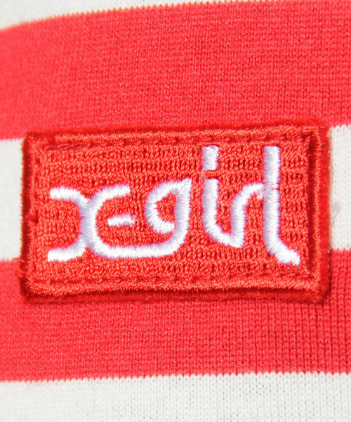 X-girl（エックスガール）の「BASIC BORDER S/S TOP（Tシャツ/カットソー・レディース・レッド/イエロー/ネイビー・2/1）」の8枚目の写真