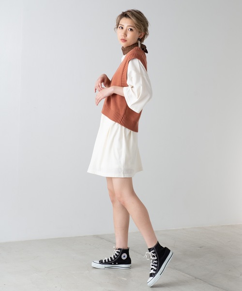 WEGO(ウィゴー)の「WEGO/カラーニットベスト(ベスト・レディース・ブラック/ベージュ/ブラウン/アイボリー/ライトブラウン/カーキ・FREE)」の7枚目の写真