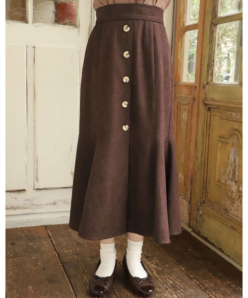 one after another NICE CLAUP(ワンアフターアナザーナイスクラップ)の「チューリップロングスカート(スカート・レディース・ベージュ/ブラウン/ブラウン系その他/ブルー系その他/ブラック系その他・FREE)」の2枚目の写真