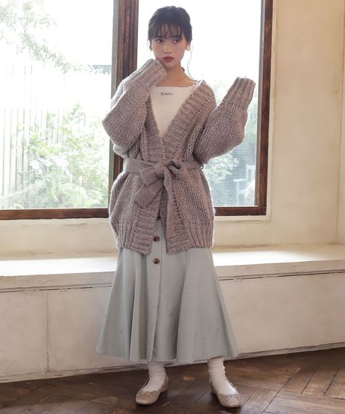 one after another NICE CLAUP(ワンアフターアナザーナイスクラップ)の「チューリップロングスカート(スカート・レディース・ベージュ/ブラウン/ブラウン系その他/ブルー系その他/ブラック系その他・FREE)」の9枚目の写真