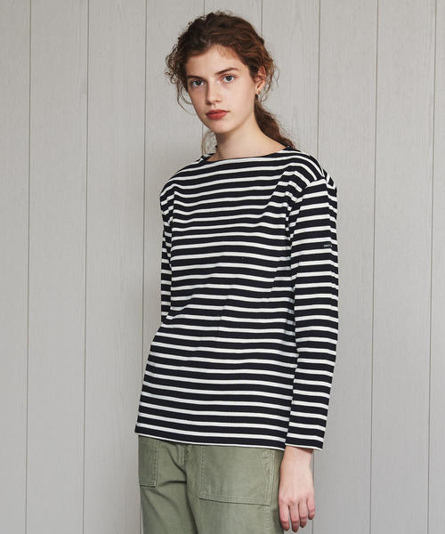 SAINT JAMES（セントジェームス）の「＜SAINT JAMES＞OUESSANT BORDER PULLOVER/カットソー（Tシャツ/カットソー・レディース・オフホワイト/ワインレッド/ベージュ/コバルトブルー/ブラック・1/3）」の2枚目の写真