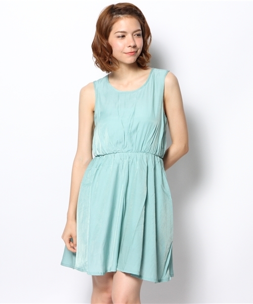 CIAOPANIC（チャオパニック）の「【Ciaopanic】ムジBACKZIPOP（ワンピース・レディース・ホワイト/グリーン/オレンジ/ネイビー・FREE）」の2枚目の写真