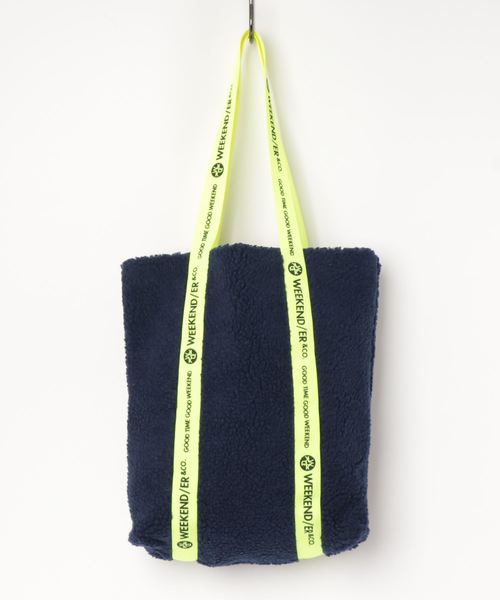 WEEKEND(ER)（ウィークエンダー）の「WEEKEND(ER)/ウイークエンダー　RETRO FLEECE TOTE BAG（トートバッグ・レディース・ネイビー/グレー/オリーブ/ナチュラル・FREE）」の4枚目の写真