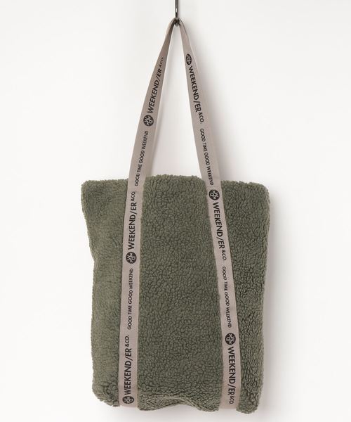 WEEKEND(ER)（ウィークエンダー）の「WEEKEND(ER)/ウイークエンダー　RETRO FLEECE TOTE BAG（トートバッグ・レディース・ネイビー/グレー/オリーブ/ナチュラル・FREE）」の5枚目の写真