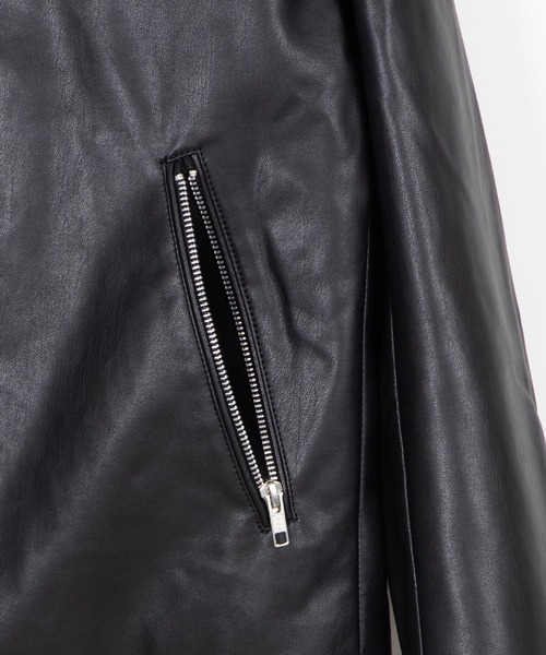 WEGO（ウィゴー）の「WEGO/シングルライダースジャケット（ライダースジャケット・メンズ・ブラック・MEDIUM/LARGE）」の8枚目の写真