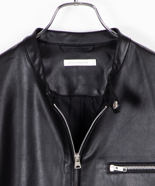 WEGO（ウィゴー）の「WEGO/シングルライダースジャケット（ライダースジャケット・メンズ・ブラック・MEDIUM/LARGE）」の7枚目の写真