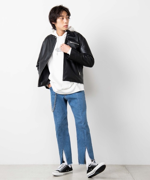 WEGO（ウィゴー）の「WEGO/シングルライダースジャケット（ライダースジャケット・メンズ・ブラック・MEDIUM/LARGE）」の17枚目の写真