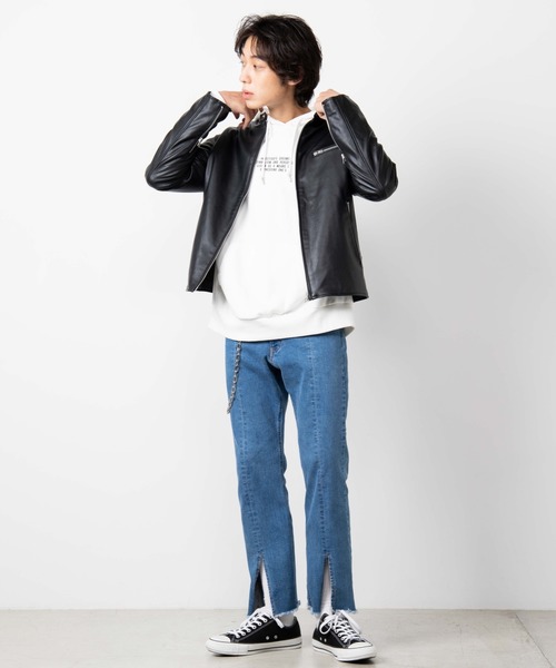 WEGO（ウィゴー）の「WEGO/シングルライダースジャケット（ライダースジャケット・メンズ・ブラック・MEDIUM/LARGE）」の16枚目の写真