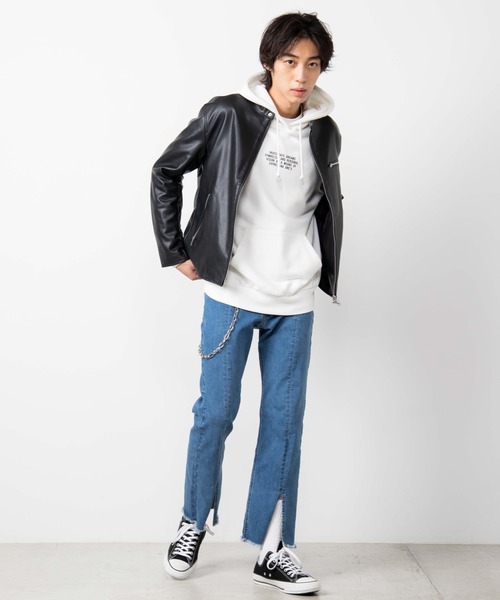 WEGO（ウィゴー）の「WEGO/シングルライダースジャケット（ライダースジャケット・メンズ・ブラック・MEDIUM/LARGE）」の15枚目の写真