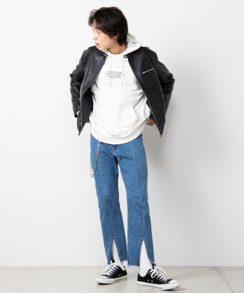 WEGO（ウィゴー）の「WEGO/シングルライダースジャケット（ライダースジャケット・メンズ・ブラック・MEDIUM/LARGE）」の14枚目の写真