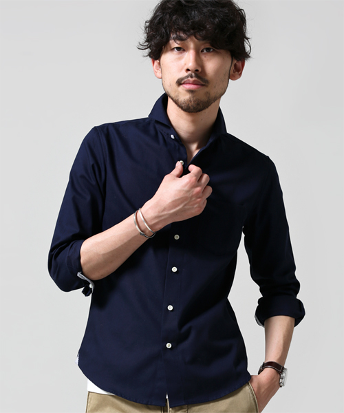 NANO universe(ナノユニバース)の「汗ジミ防止アンチソーキットSH(シャツ/ブラウス・メンズ・ホワイト/サックスブルー/ネイビー・SMALL/LARGE/X-LARGE/MEDIUM)」の3枚目の写真