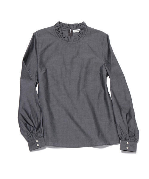 Ray BEAMS（レイビームス）の「【Ray BEAMS / フリル スタンド コットン パフスリーブシャツ】（シャツ/ブラウス・レディース・ホワイト/ブラック・0/1）」の14枚目の写真