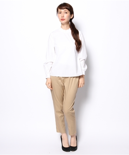 Ray BEAMS（レイビームス）の「【Ray BEAMS / フリル スタンド コットン パフスリーブシャツ】（シャツ/ブラウス・レディース・ホワイト/ブラック・0/1）」の6枚目の写真