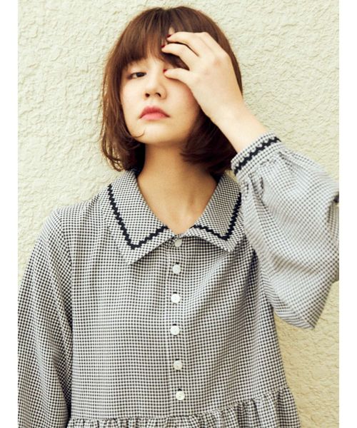 merry jenny（メリージェニー）の「なみなみカラーシャツワンピース（ワンピース・レディース・ブラック/ベージュ・FREE）」の8枚目の写真